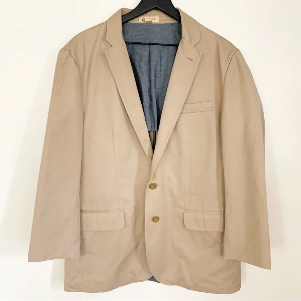 J. Crew Ludlow Cotton Blazer Jacket Khaki Men’s Size Large